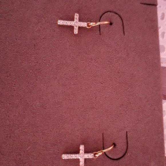 Kendra Scott Gold Cross Earrings - Picture 3 of 3